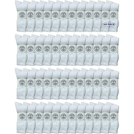 

SOCKS NBULK Wholesale Bulk Womens Crew Socks Cotton Sport Athletic Socks - Size 9-11 (White 48)