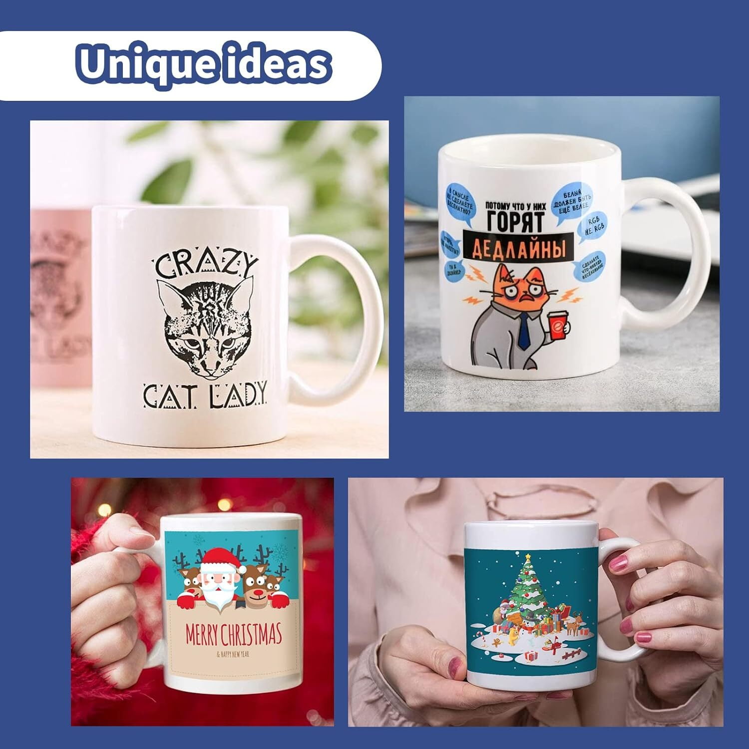 HTVRONT Sublimation Mugs Blank 11 oz - 12 Pack Tazas Para Sublimacion - Sublimation Coffee Mugs