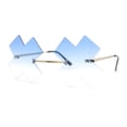 thumbnail image 2 of Unique Rimless Metal Frame X Shape Lens Funky Party Shade Sunglasses Gold - Blue, 2 of 4