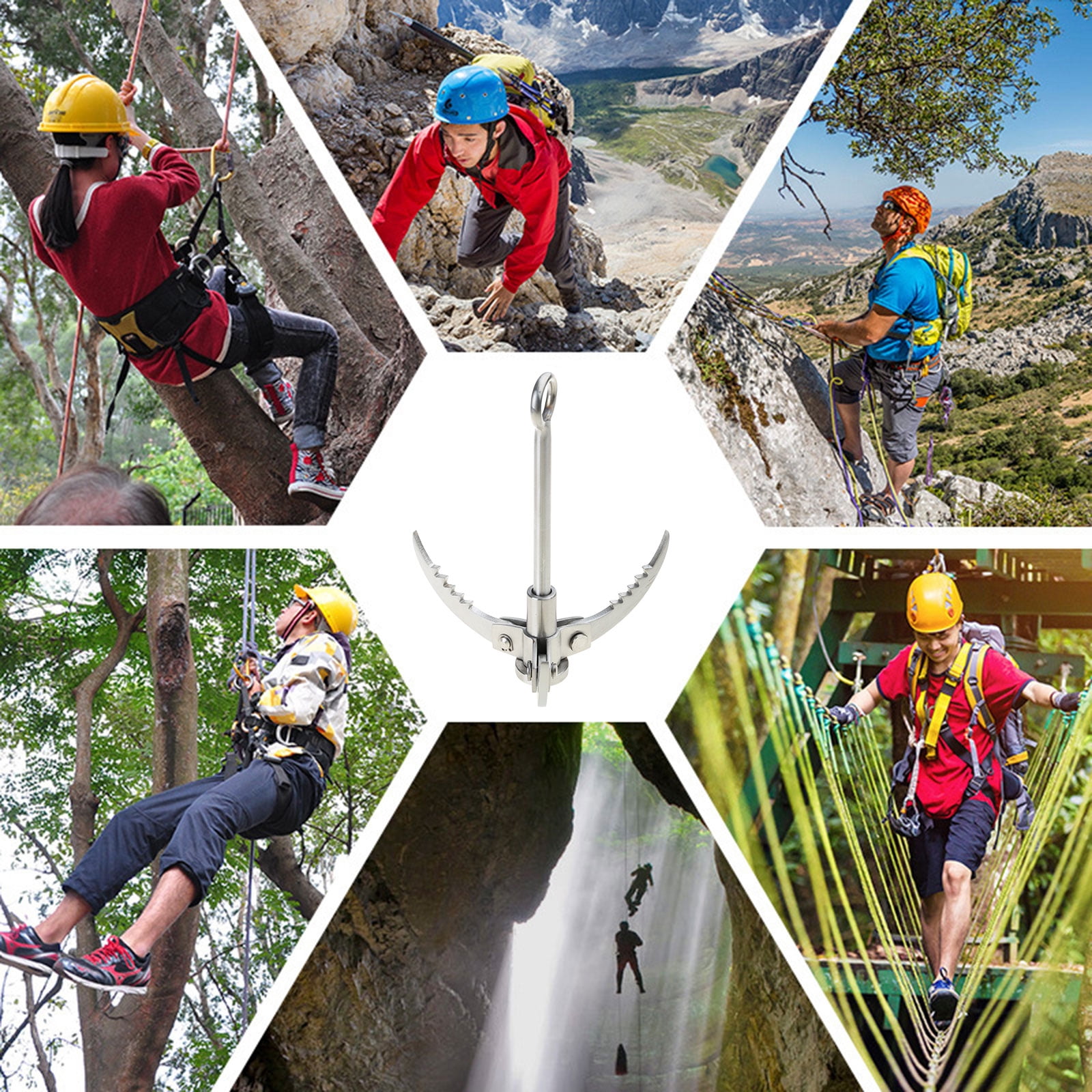 Steel Grappling Hook Climbing Metal Hook Outdoor Rock Climbing Survival Hook Flying Campings Hook