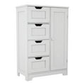 thumbnail image 4 of Llinc Store White Freestanding Floor Bathroom Storage Cabinet with 2 Tier Adjustable Shelves, 4 Drawers and 1 Door, 4 of 5