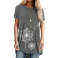 thumbnail image 4 of T-shirt Femme Imprimé Blouse Décontractée Manches Courtes Col Rond T-shirt Femme Col Haut, Gris, TG, 4 of 6