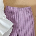 thumbnail image 6 of Mifsaly Little Girls 2 Piece Outfits Set Long Sleeve Button Down Peplum Shirt Tops and Ribbed Flare Pants Kids Fall Spring Clothes for School Daily Wear Fashion Boutique Suit, 6 of 9