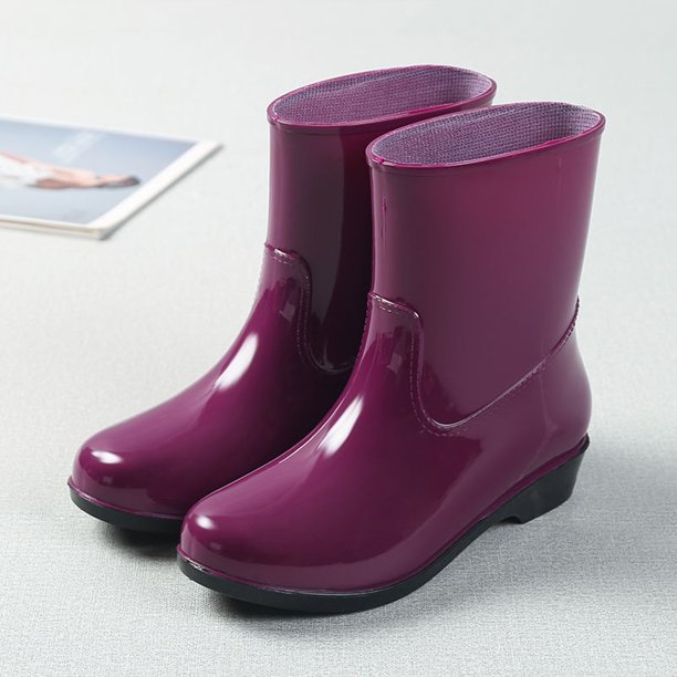 Cathalem Gloss Tall Women Shoes Short Rain Boots For Womens Ankle ...