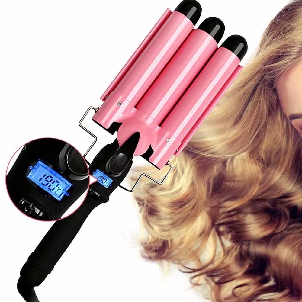 Hair Curling Iron Hair Curler Waver Wands 3 Barrel Long Hair Fast 