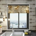 thumbnail image 2 of Ryvnso Luxury Gold Flower Window Valance Kitchen Farmhouse Rod Pocket Short Curtain 54x18 inch, 2 of 6