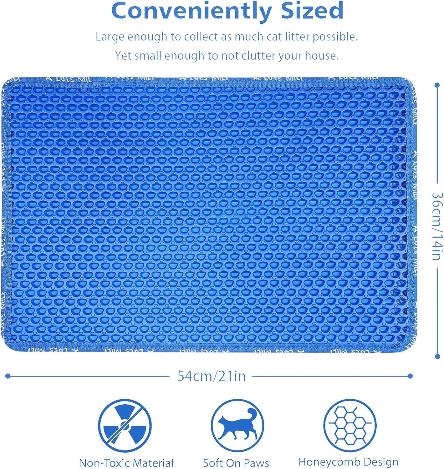 Double Layer Cat Litter Mat, Honeycomb Design, Urine Waterproof, Easy Clean