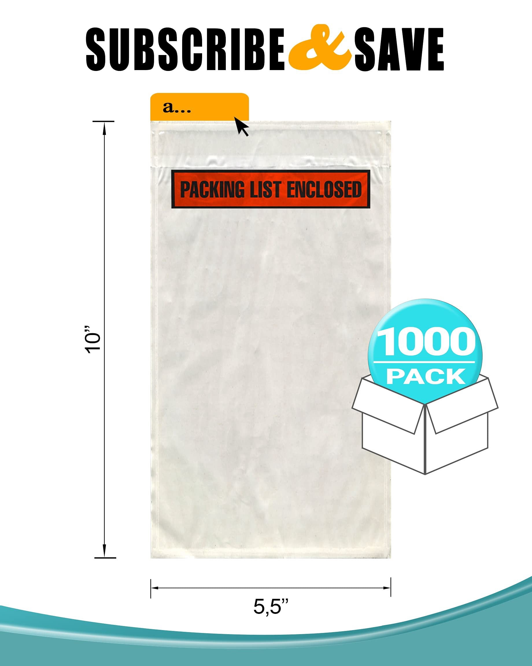 5.5 x 10 Packing List Enclosed - Printed - Printcore Inc