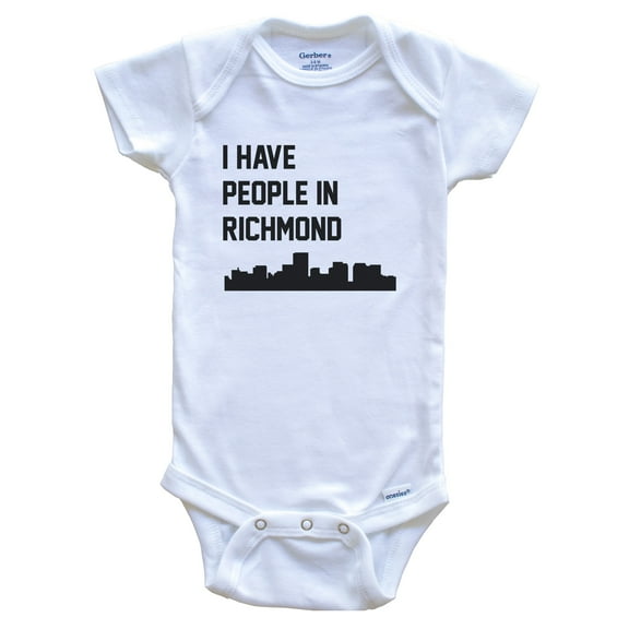I Have People In Richmond Virginia Skyline Baby Bodysuit, 0-3 months white