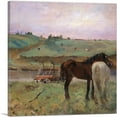 thumbnail image 1 of ARTCANVAS Horses in a Meadow Canvas Art Print by Edgar Degas - Size: 12" x 12" (0.75" Deep), 1 of 9