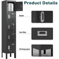 thumbnail image 4 of Metal 5-Door Locker, 66" Storage Cabinet for Employees, School, Gym, Home Office & Garage (Black), 4 of 6