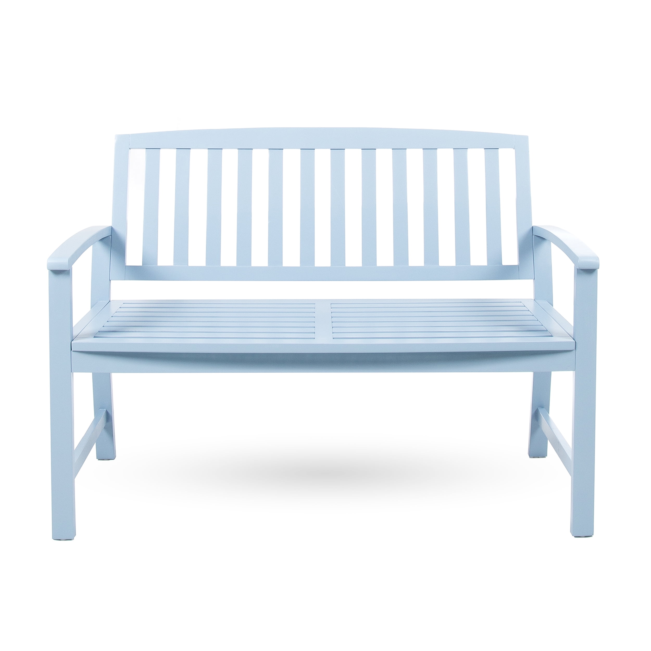 Lilo Outdoor Acacia Wood Bench, Light Blue