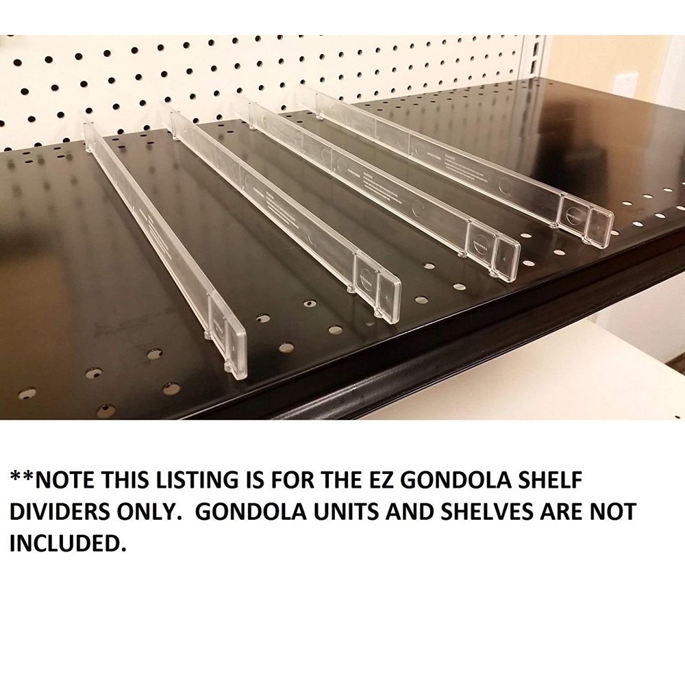 Clear Plastic Gondola Shelf Dividers, Universal Fits All Gondola