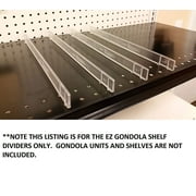 Clear Plastic Gondola Shelf Dividers, Universal Fits All Gondola Shelving up to 16" D, 10 Pack