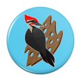 thumbnail image 1 of Woodpecker on Wood with Holes Pinback Button Pin, 1 of 4