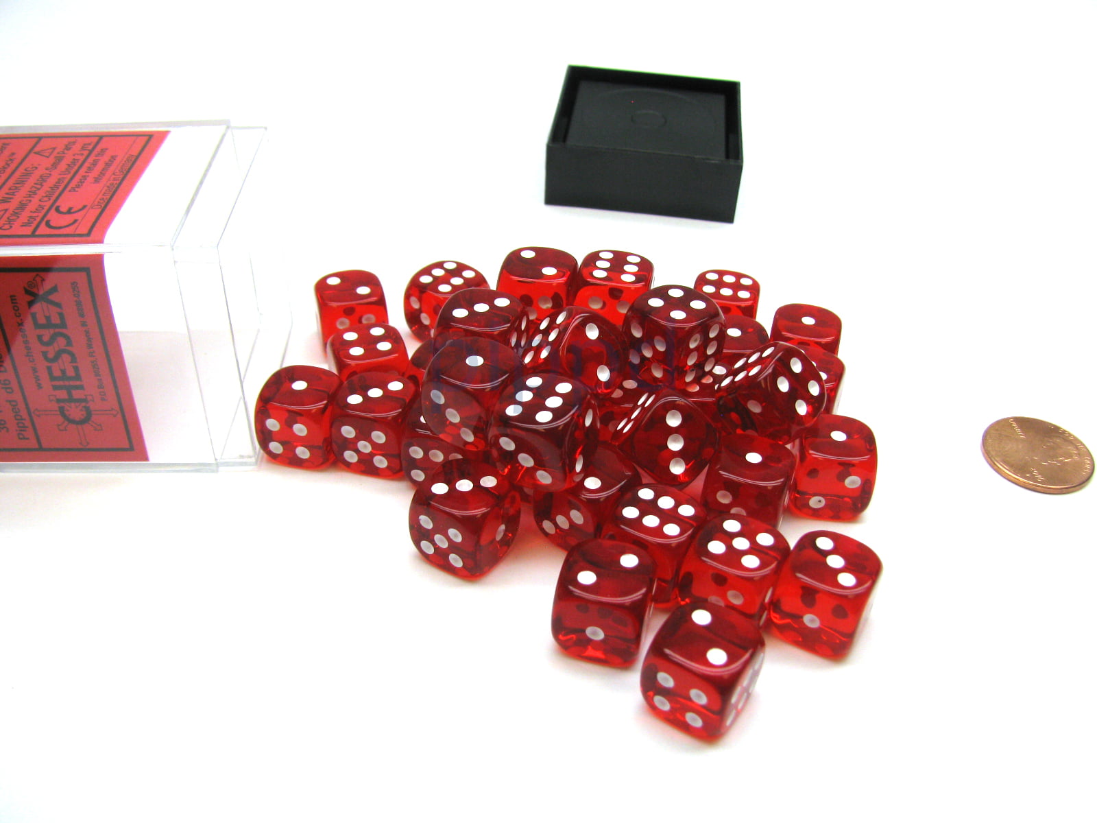 Chessex Limited Edition Nebula Dice LE464 36 12mm Red With White Discontinued 