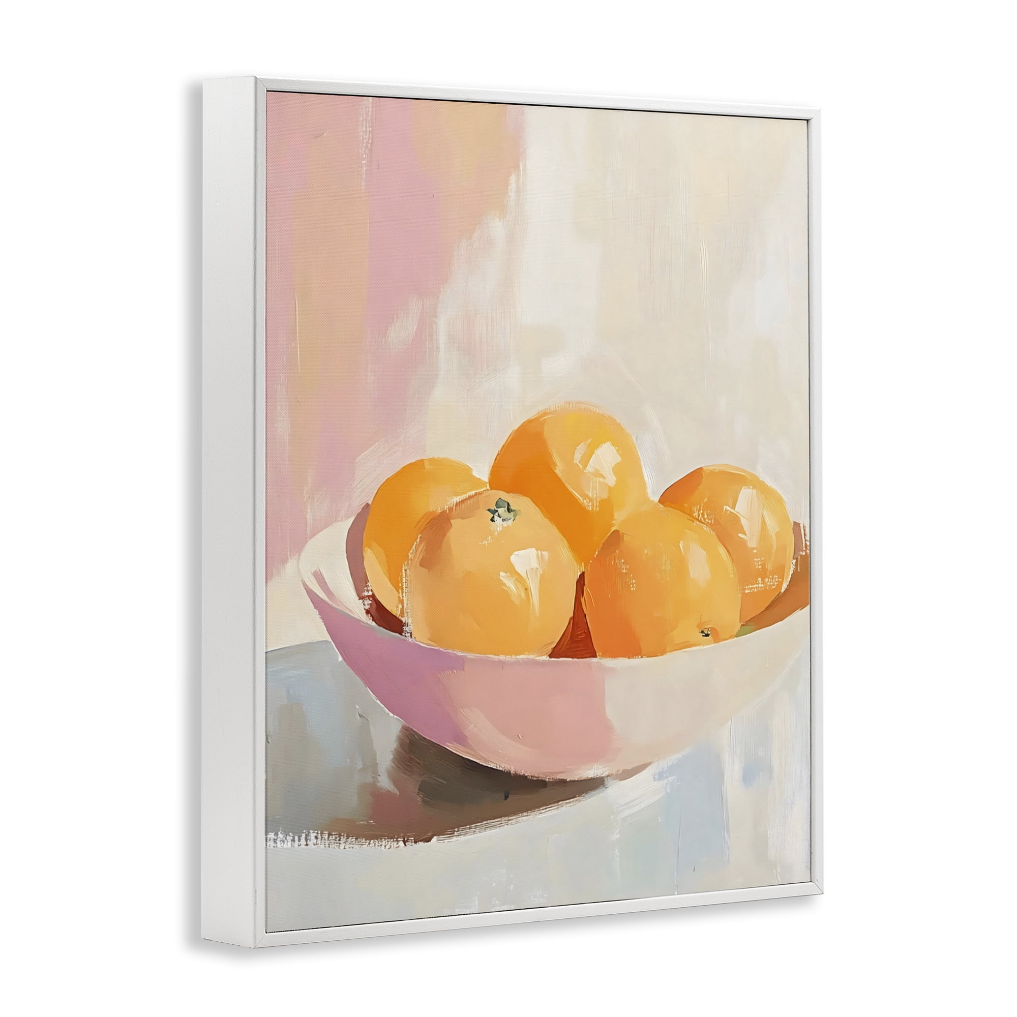 Stupell Industries Pastel Bowl of Oranges White Framed Giclee Art, design by The Prints Vibe