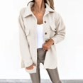 thumbnail image 2 of Niaviben Pea Coat Women Lapel Coat Long Pea Coats for Women Woman Coat Winter Coat for Women Womens Coats Women Jacket White 2XL, 2 of 7
