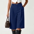 thumbnail image 5 of Xdegoge Women's High Waisted Wide Leg Culottes, Stylish Pleated Dress Shorts, Professional Business Casual Bottoms with Zipper Closure for Work and Daily Office Wear, 5 of 7