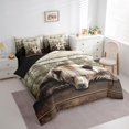 thumbnail image 3 of Castle Fairy Animal Bear 7pcs Bedding Comforter Set,Lodge Cabin Queen Bedding Sets Super Cozy,Jungle Wildlife Queen Sheet Sets,Ultra Soft Rustic Home Decor,Reversible, 3 of 8