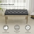 thumbnail image 6 of Farmhouse Fabric Entryway Bench, Dark Gray, 6 of 7