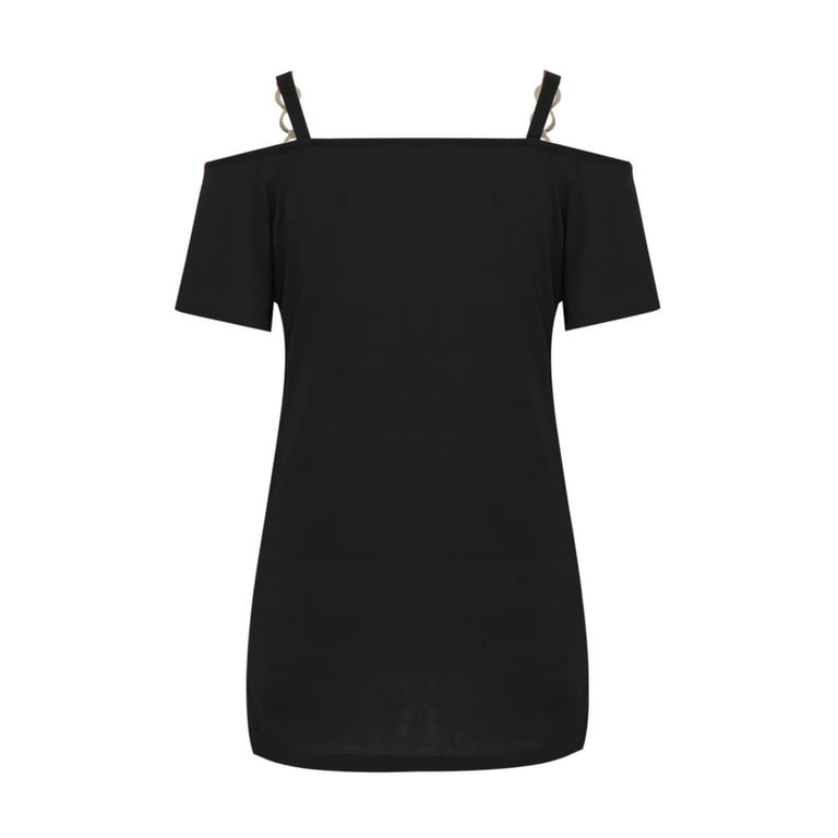 bnaln Summer Tops for Women 2024 Sale Sexy Cold Shoulder Short