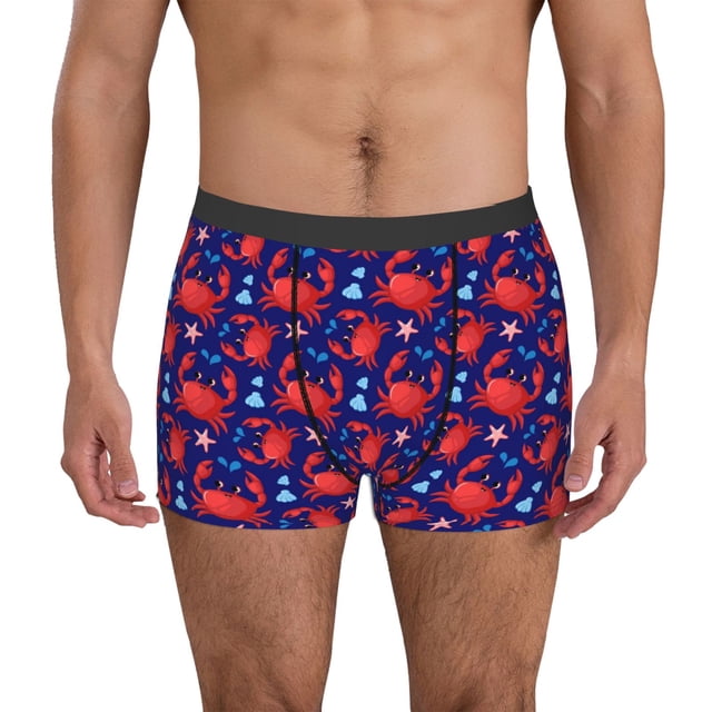 Fotbe Cute Crabs Calzoncillos Tipo Boxer con Bolsa de Soporte Total para Hombre, X-Temp Fresco, Transpirable y de Secado Rápido-Medium