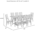 thumbnail image 3 of Pemberly Row Contemporary 9-Piece Dining Table Set in Dark Oak/Creme, 3 of 10