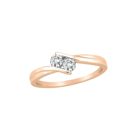 Diamond Promise Ring in 10K Rose Gold (1/3 cttw) (I-Color, SI3-I1 Clarity) (Size-5)
