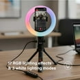 thumbnail image 4 of onn LED RGB Ring Light with Tripod Stand, Adjustable Height, Phone Holder & Bluetooth Remote for Selfies, TikTok, YouTube, Zoom, and Makeup, 4 of 16