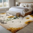 thumbnail image 4 of Area Rug for Living Room, Vintage Sunflowers Non-Slip Indoor Large Carpet for Bedroom/Dining Room, Spring Summer Retro Bees Yellow Floral Washable Low-Profile Rectangle Floor Runner Rugs - 6 x 9 Ft, 4 of 8