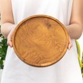 thumbnail image 2 of Rainforest Bowls Pizza Teak Wood Tray - 7.5 Inch 4-Pack, 2 of 5