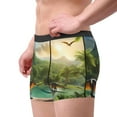 thumbnail image 2 of Pofeuu Lake Forest Dinosaur Print Men’s Boxer Briefs, Moisture-Wicking Underwear, Regular,Trunk-Large, 2 of 5