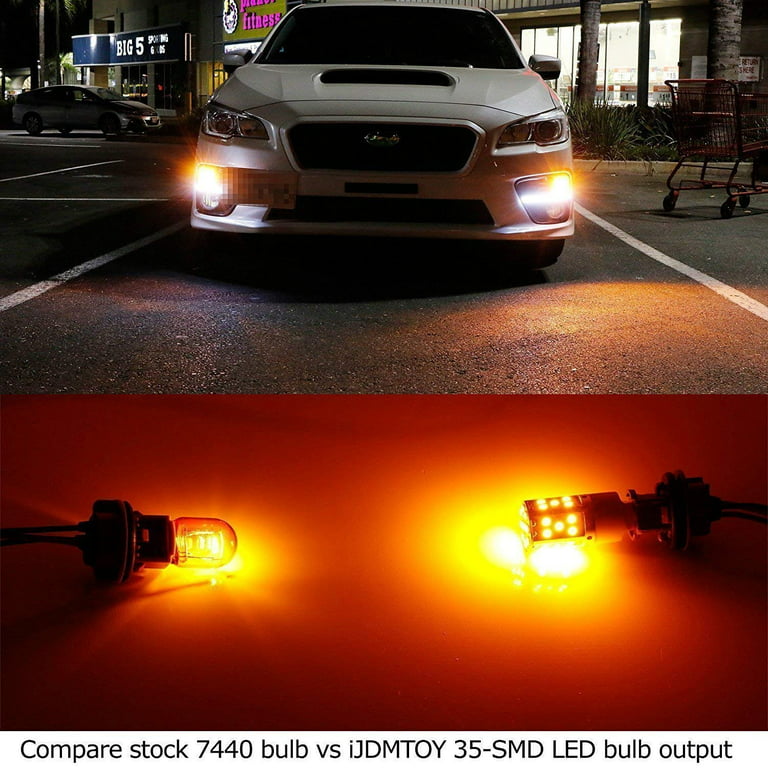 YEORO T20 7440 W21W LED Bulb Amber No Hyper Flash Turn Signal Lights  23Watts Super Bright 3030 69-SMD LED Bulb with CANBUS Error Free For  Reverse