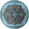 thumbnail image 1 of Ahgly Company Indoor Round Oriental Light Blue Industrial Area Rugs, 3' Round, 1 of 4