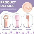 thumbnail image 6 of 6 Pieces Cat Strip Feeder Spoon Set with Wet Food Can Covers Lids,Spatula & Can Opener, 6 of 7
