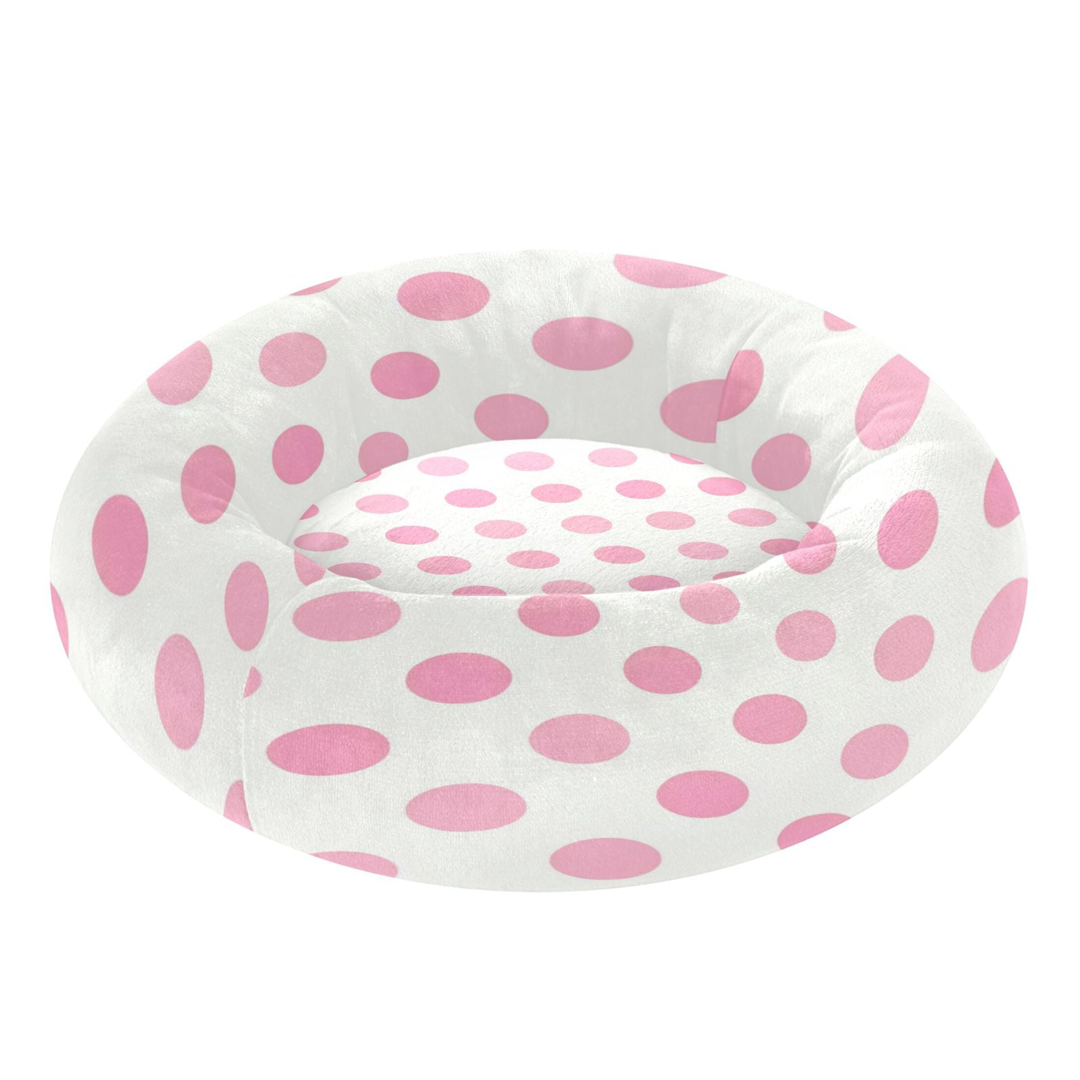 Iauyy Pet Couch Donut Cat Bed for Indoor Cats/Small Dogs Washable & Machine with Non-slip Bottom Calming Cat Furniture, Elegance Of The Polka Dots (S)