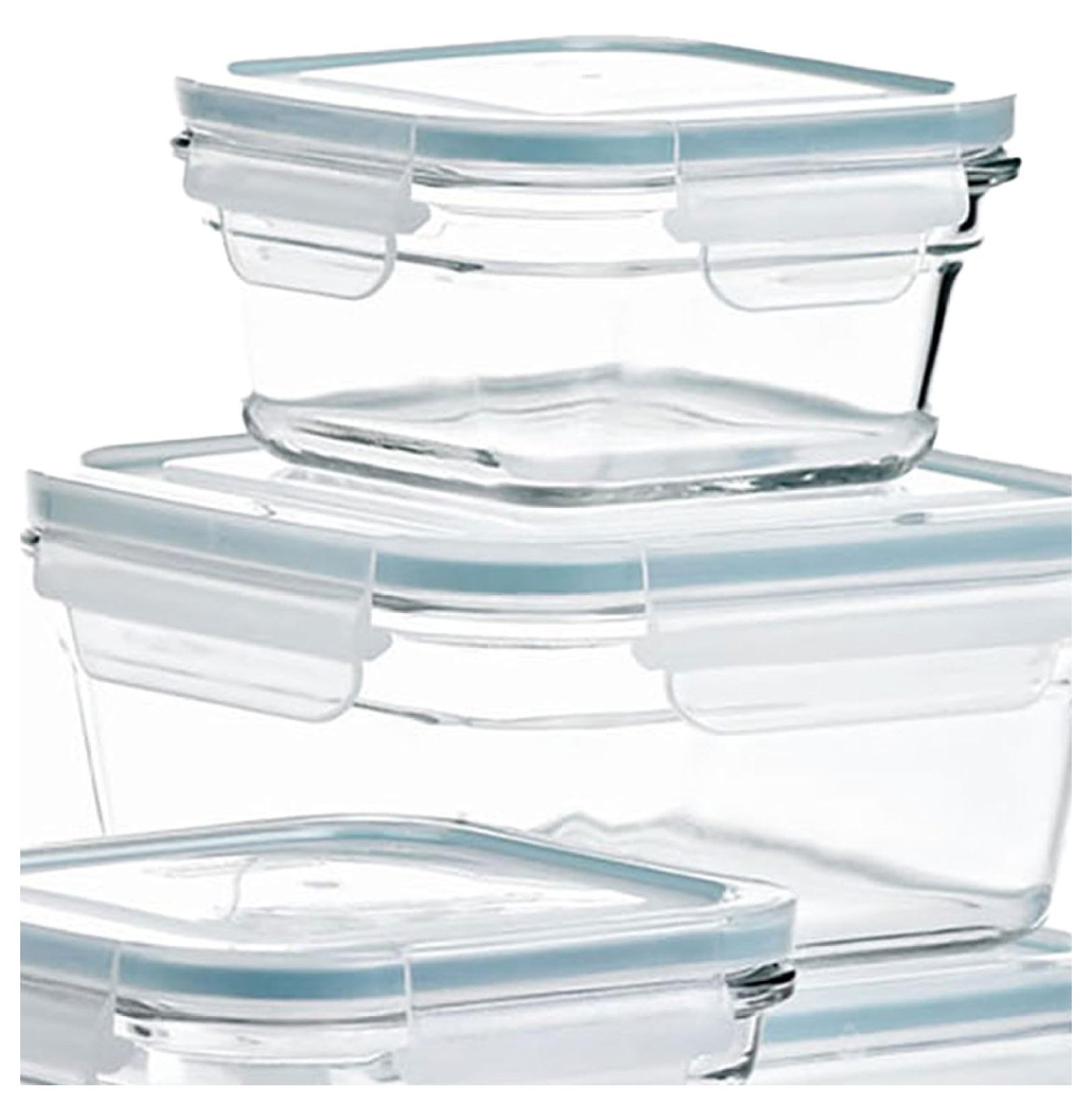 24 Piece Glass Food Storage Containers Set with Lids, Oven & Microwave Safe, Airtight Containers for Meal Prep, BPA Free, Leakproof, Clear Glass Containers for Kitchen & Pantry