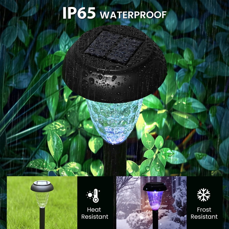 FKHouse Solar Outdoor Lights, RGB Color-Changing LED, 12 Pack