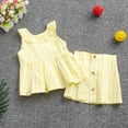 thumbnail image 2 of Baby Summer Clothes Toddler Girls Lace Sleeveless Lace Top Plaid Skirt Two-piece Set Clothing Outfits, 2 of 8
