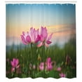 thumbnail image 3 of Ambesonne Lotus Shower Curtain, Blooms Garden, 69"Wx84"L, Pale Pink Pale Blue, 3 of 3