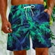 thumbnail image 1 of Puntoco Pantalones Cortos De Playa Para Hombre, Pantalones Cortos Estampados Con Bolsillo Con Cordón, Azul Cielo M,Pantalones Cortos Hombre, 1 of 5