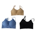 thumbnail image 2 of Sujetador De Entrenamiento Con Relleno Inalámbrico De Punto Acanalado Para Mujer, Camiseta Sin Mangas Deportiva Transpirable Con Correas Ajustables, 2 of 7