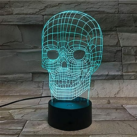 

Halloween Skull Lights 3D Illusion Night Light Easter Led Lamp Christmas Birthday Decorations Gifts for Boys and Girls Party Decor Halloween Ghost Scary Lights Skull Lamps for Bedrooms