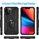 thumbnail image 2 of Funda protectora resistente a prueba de golpes para iPhone 15 Pro, con soporte para anillo y pantalla de vidrio templado, color negro, 2 of 8