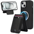 thumbnail image 2 of Compatible WIth Magsafe 2 in 1 Detachable iPhone 14 Plus Shockproof Rugged Wallet Phone Case with Card Holder,Magnetic PU Leather RFID Blocking Flip Kickstand Credit Slots,Black, 2 of 8
