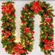 thumbnail image 2 of Guirnalda navideña con luces, guirnaldas navideñas preiluminadas con temporizador Guirnaldas navideñas iluminadas al aire libre con cadena de luces LED para interiores, fiestas oso de fresa Juguete, 2 of 3