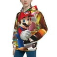 thumbnail image 5 of Mario Hoodie 3D Print Pullover Hooded Long Sleeve Sweatshirts Tops Blouse with Pocket for Boys Girls Small, 5 of 7