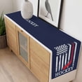 thumbnail image 4 of Navy Blue American Flag Table Runner - 48 Inch Long, Kitchen Dining Table Runner Dresser Scarves, Abstract Red Hockey Stripes Us Flag Farmhouse Decor for Coffee Tables Wedding Party Banquet, 4 of 8