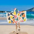 thumbnail image 2 of Yayeee Kids Hooded Towels Toddler Soft Absorbent Beach Bathing Wrap 50" x 23.5", Abstract Triangles, 2 of 5